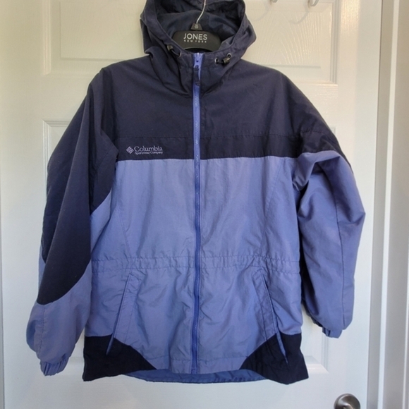 Vintage 90s Columbia Original Hooded Rain‎ Jacket Wond Breaker Women's Small - Picture 1 of 13